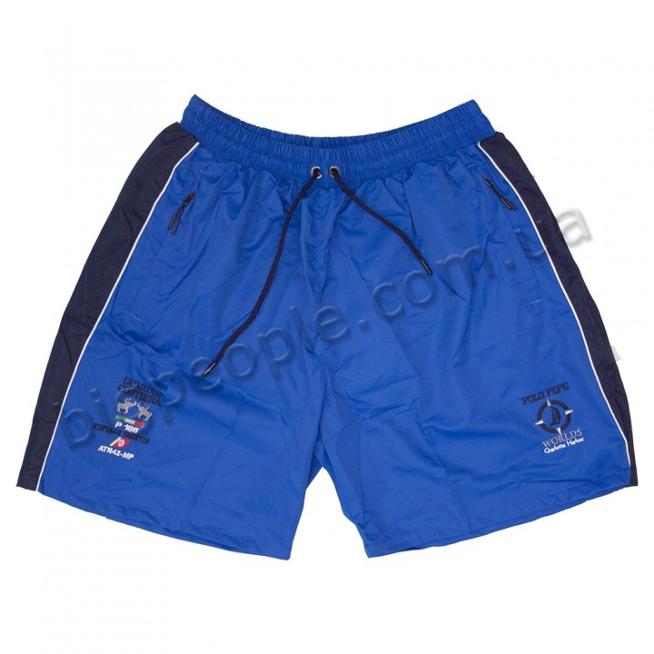 Большие синие плавательные шорты для мужчин POLO PEPE (sh00335995)