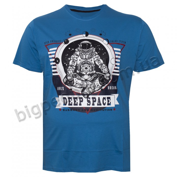 Футболка чоловіча ANNEX великого розміру. Колір синій. Воріт напівкруглий. (fu01177647)