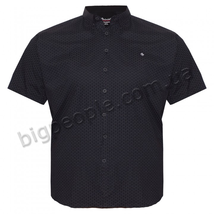 Чорна стрейчева чоловіча сорочка великих розмірів BIRINDELLI (RU05263647)