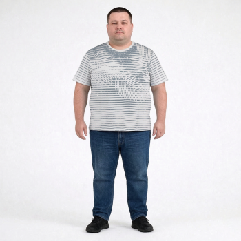 Футболка мужская ARMSTRONG большого размера. Цвет белый. Ворот полукруглый. (fu02008214)