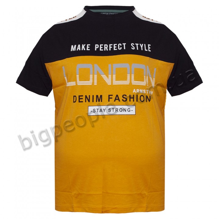 Футболка чоловіча ARMSTRONG великого розміру. Колір жовтий. Воріт напівкруглий. (fu01381941)