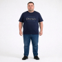Футболка чоловіча POLO PEPE великого розміру. Колір темно-синій. Воріт напівкруглий. (fu02029003)