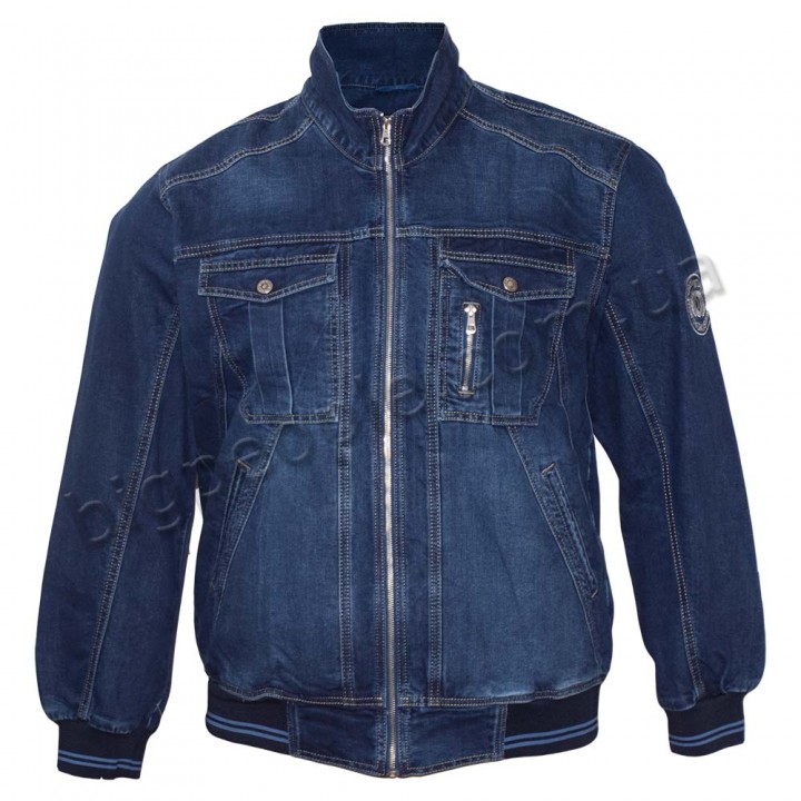 Чоловіча джинсова куртка DEKONS для великих людей. Колір темно-синій. (ku00410429)