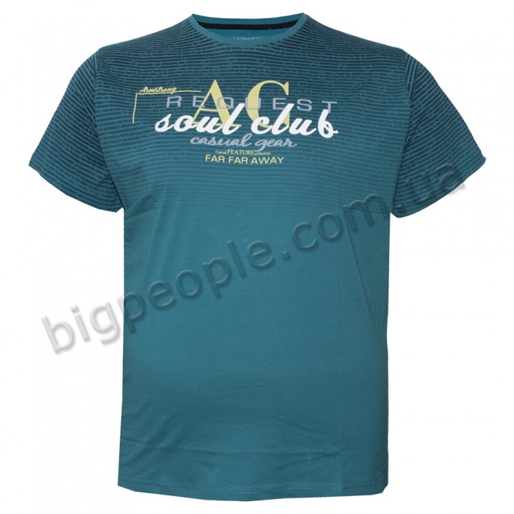 Футболка чоловіча ARMSTRONG великого розміру. Колір зелений. Воріт напівкруглий. (fu01216224)