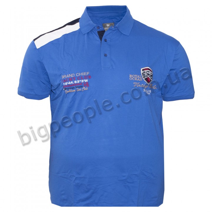 Чоловіча футболка polo великого розміру GRAND CHEFF. Колір синій. (fu01015717)