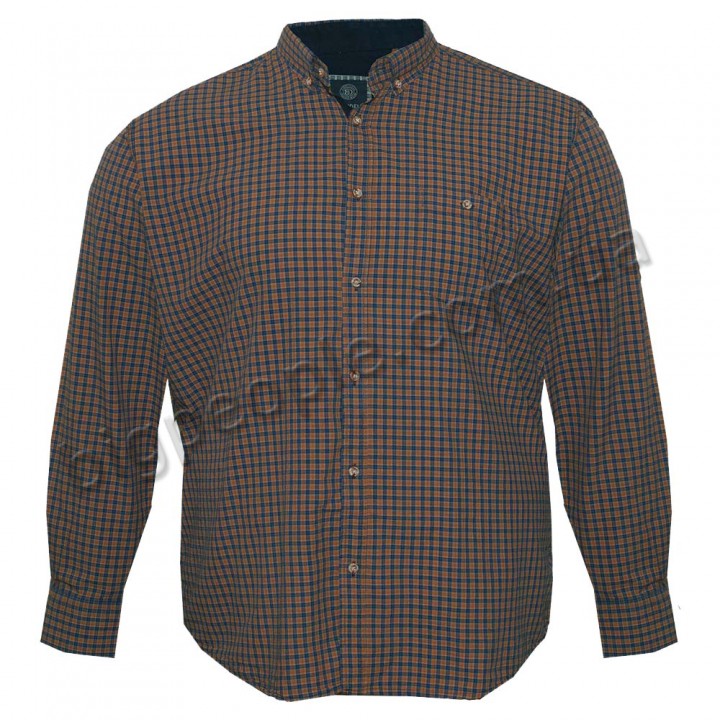 Коричнева чоловіча сорочка великих розмірів BIRINDELLI (ru00552641)