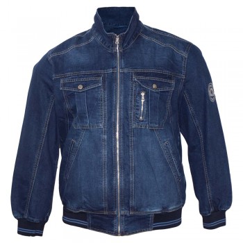 Мужская джинсовая куртка DEKONS для больших людей. Цвет тёмно-синий. (ku00410429)