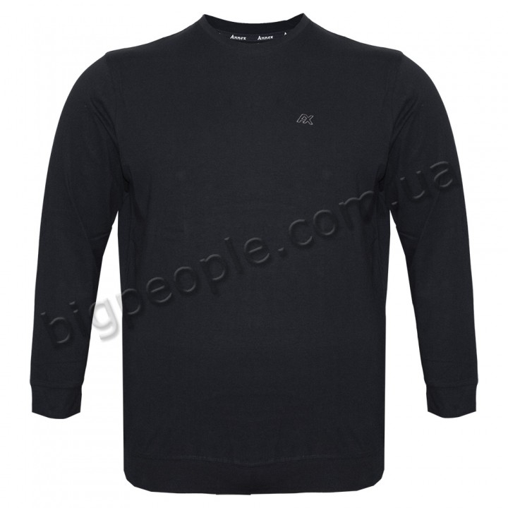 Черная мужская футболка с длинным рукавом ANNEX (fu01942342)