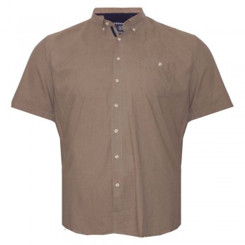Бежевая хлопковая мужская рубашка больших размеров BIRINDELLI (ru05221665)