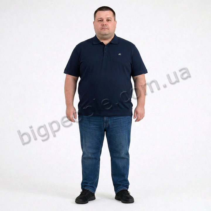 Мужское polo АННЕКС большого размера. Цвет тёмно-синий. Низ изделия на манжете. (fu01954668)