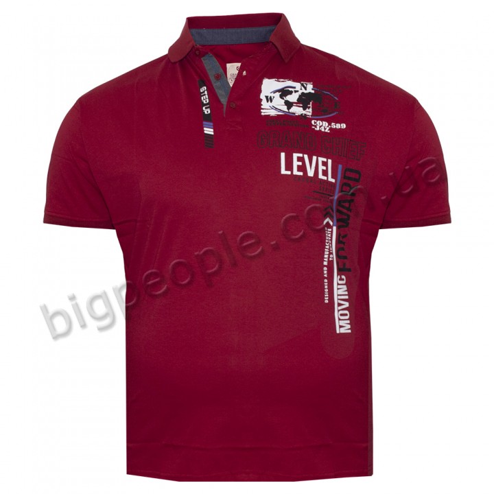 Чоловіча футболка polo великого розміру GRAND CHEFF. Колір червоний. (fu01398112)