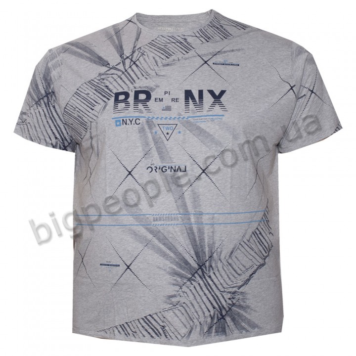 Футболка чоловіча ARMSTRONG великого розміру. Колір сірий. Воріт напівкруглий. (fu01293996)