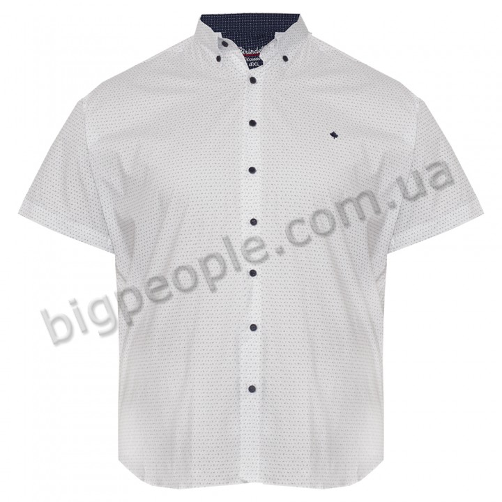 Белая стрейчевая мужская рубашка больших размеров BIRINDELLI (RU05261664)