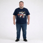 Футболка чоловіча POLO PEPE великого розміру. Колір темно-синій. Воріт напівкруглий. (fu02038446)