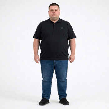 Мужское polo АННЕКС большого размера. Цвет чёрный. Низ изделия на манжете. (fu01955879)