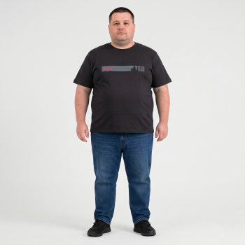 Футболка чоловіча POLO PEPE великого розміру. Колір чорний. Комір напівкруглий. (fu02055623)