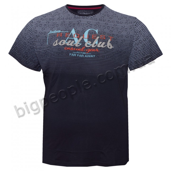 Футболка чоловіча ARMSTRONG великого розміру. Колір темно-синій. Воріт напівкруглий. (fu01222356)