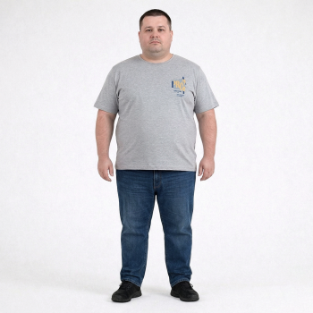 Футболка чоловіча TURHAN. Колір сірий. Комір напівкруглий. (fu02015893)