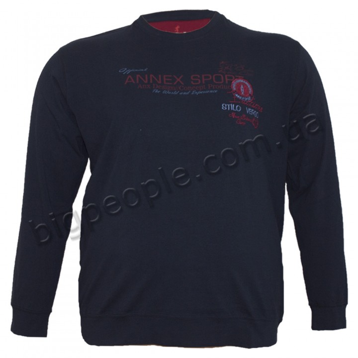 Темно-синяя мужская футболка с длинным рукавом ANNEX (fu00824709)