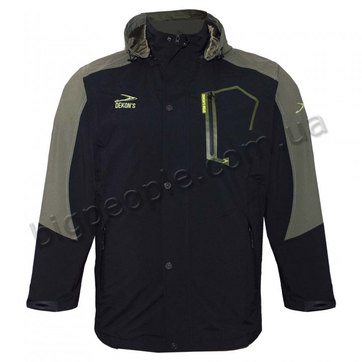 Куртка вітровка чоловіча DEKONS великого розміру. Колір чорний. (KU00494008)