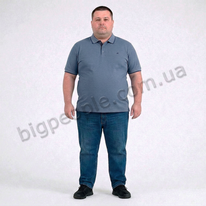 Мужское polo АННЕКС большого размера. Цвет синий. Низ изделия прямой. (fu01981518)