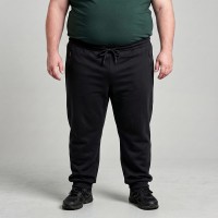 Летние тонкие спортивные брюки POLO PEPE больших размеров. Цвет чёрный. Внизу манжети. (br00130804)