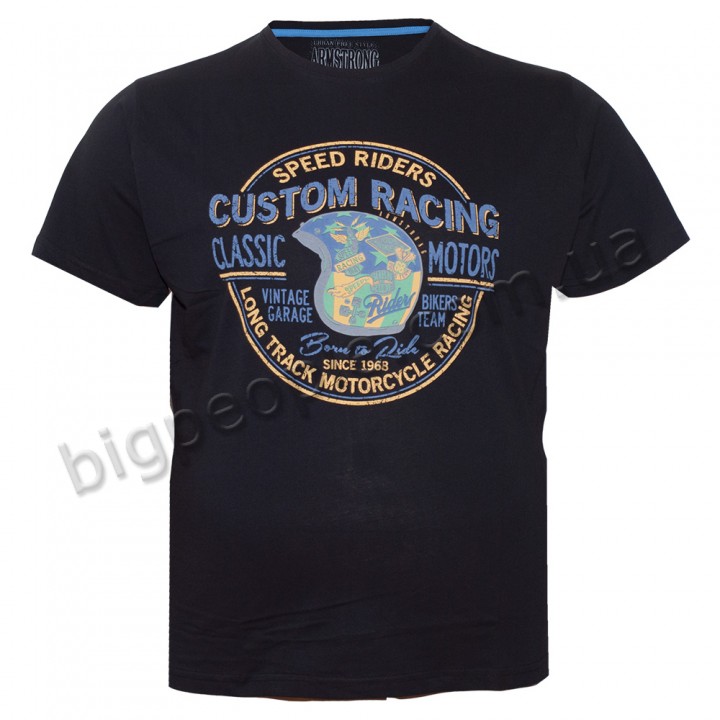 Футболка чоловіча ARMSTRONG великого розміру. Колір чорний. Воріт напівкруглий. (fu01202664)