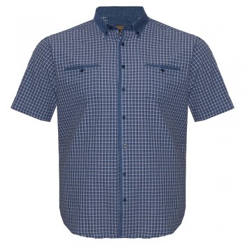 Синяя хлопковая мужская рубашка больших размеров BIRINDELLI (RU05267392)