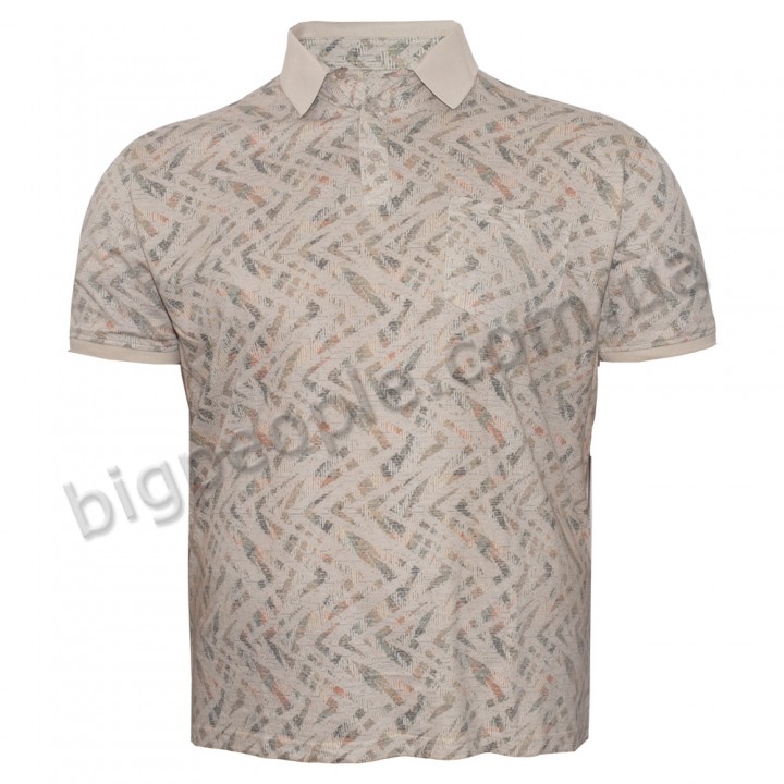 Чоловіча футболка polo великого розміру GRAND CHEFF. Колір бежевий. (fu01410339)