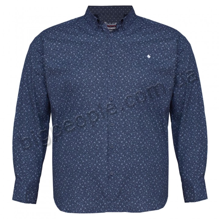 Тёмно-синяя стрейчевая мужская рубашка больших размеров BIRINDELLI (ru00678324)
