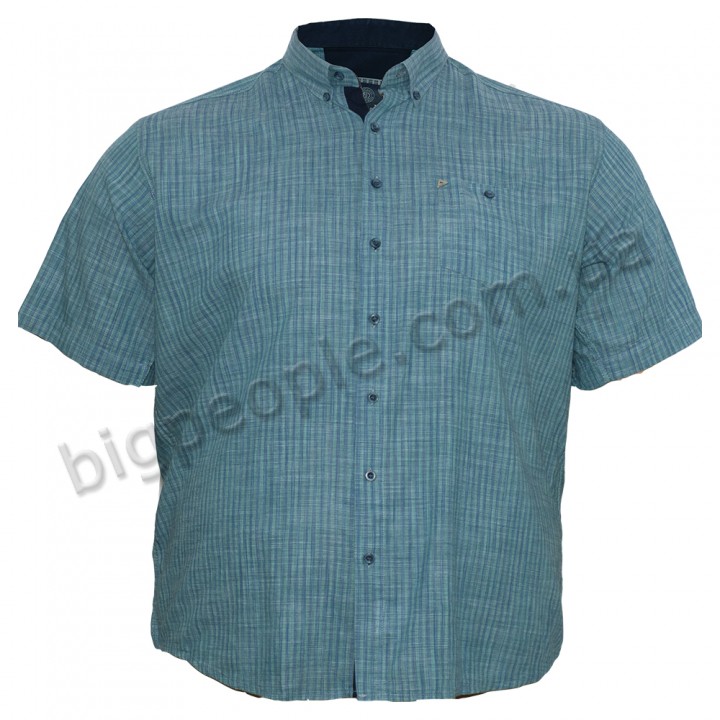 Зеленая льняная мужская рубашка больших размеров BIRINDELLI (ru00490113)