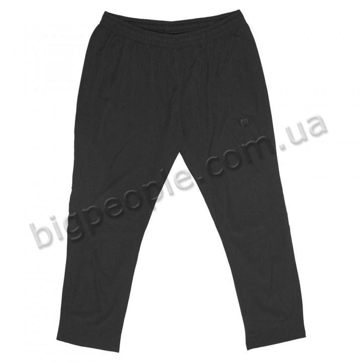 Летние тонкие спортивные брюки ДЕКОНС больших размеров. Цвет чёрный. Внизу прямые. (br00084112)