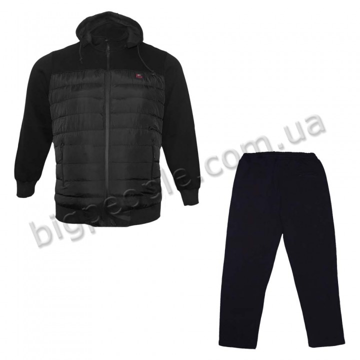 Чорний теплий спортивний костюм великого розміру OLSER (SK00148923)