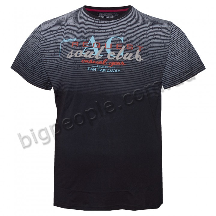 Футболка чоловіча ARMSTRONG великого розміру. Колір чорний. Воріт напівкруглий. (fu01218004)