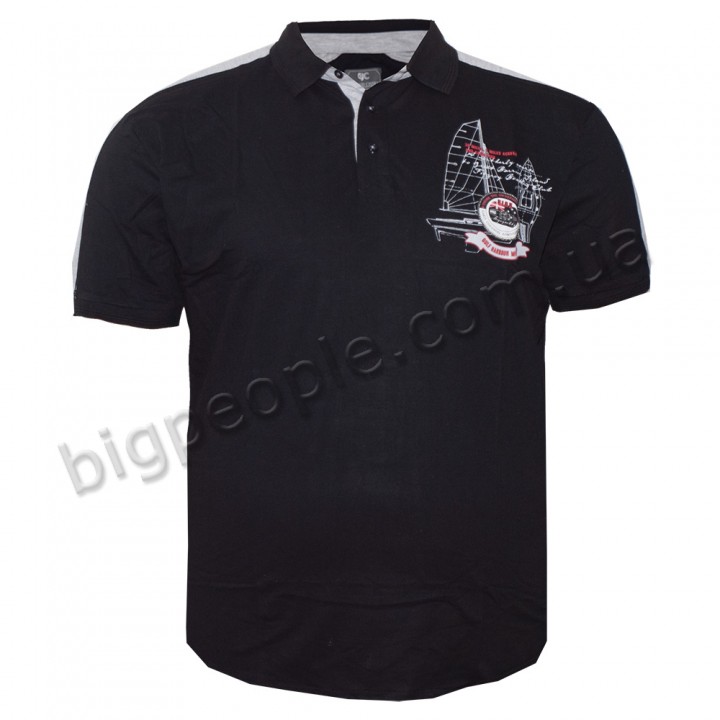 Чоловіча футболка polo великого розміру GRAND CHEFF. Колір чорний (fu01003761)