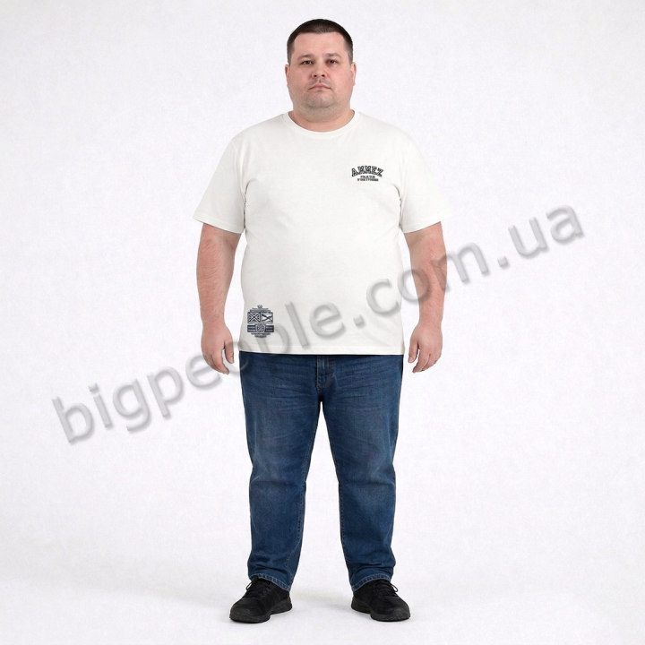 Футболка мужская ANNEX большого размера. Цвет белый. Ворот полукруглый. (fu01950668)