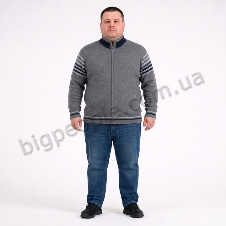 Серая теплая кофта большого размера TURHAN (ba01173690)