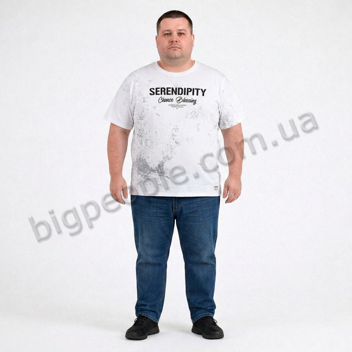 Футболка мужская ANNEX большого размера. Цвет белый. Ворот полукруглый. (fu01950668)