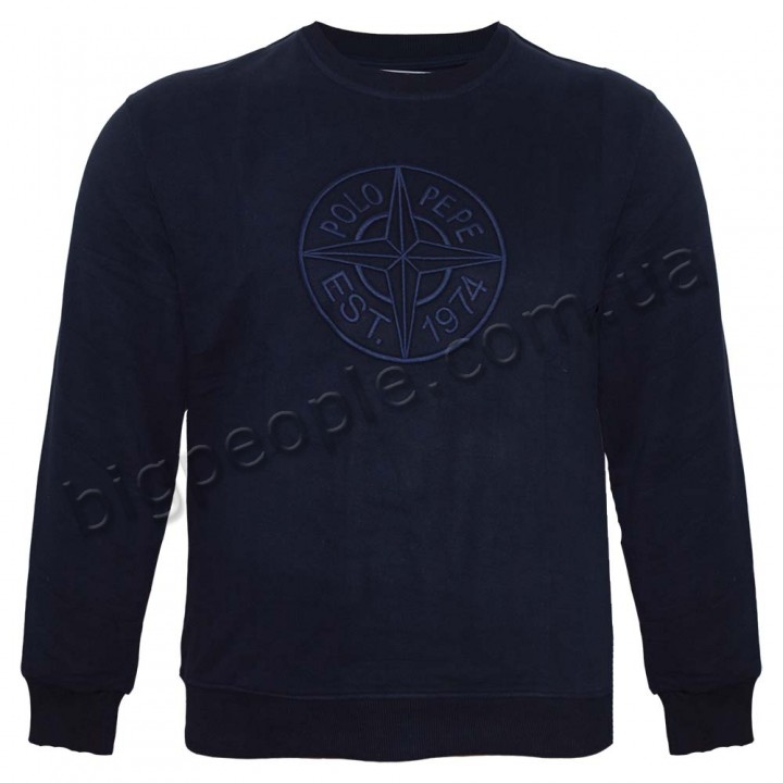 Толстовка великого розміру POLO PEPE (ba00575054) темно-синього кольору