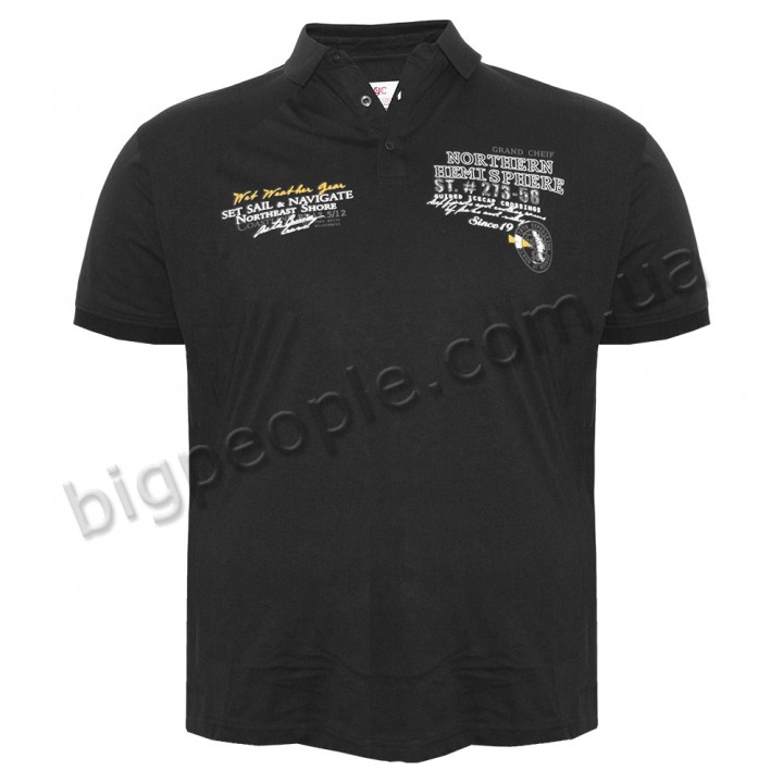 Чоловіча футболка polo великого розміру GRAND CHEFF. Колір чорний. (fu01553445)