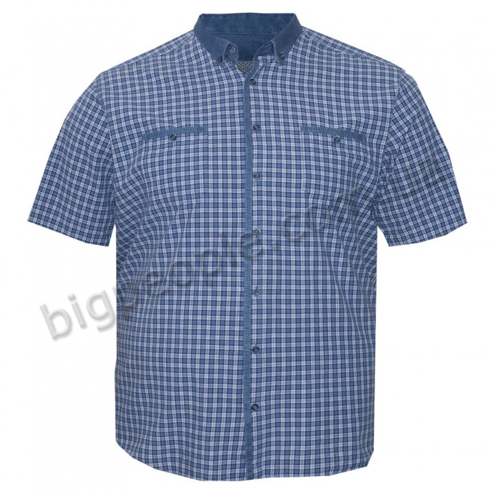 Синяя хлопковая мужская рубашка больших размеров BIRINDELLI (ru05156177)