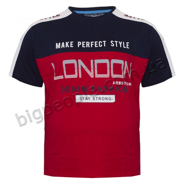 Футболка чоловіча ARMSTRONG великого розміру. Колір червоний. Воріт напівкруглий. (fu01380449)