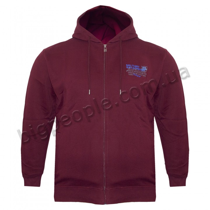 Толстовка великого розміру POLO PEPE (ba00981583) бордового кольору