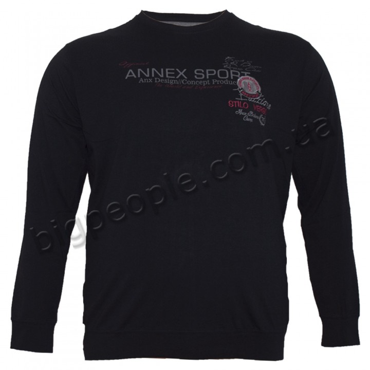Чорна чоловіча футболка з довгим рукавом ANNEX (fu00825491)