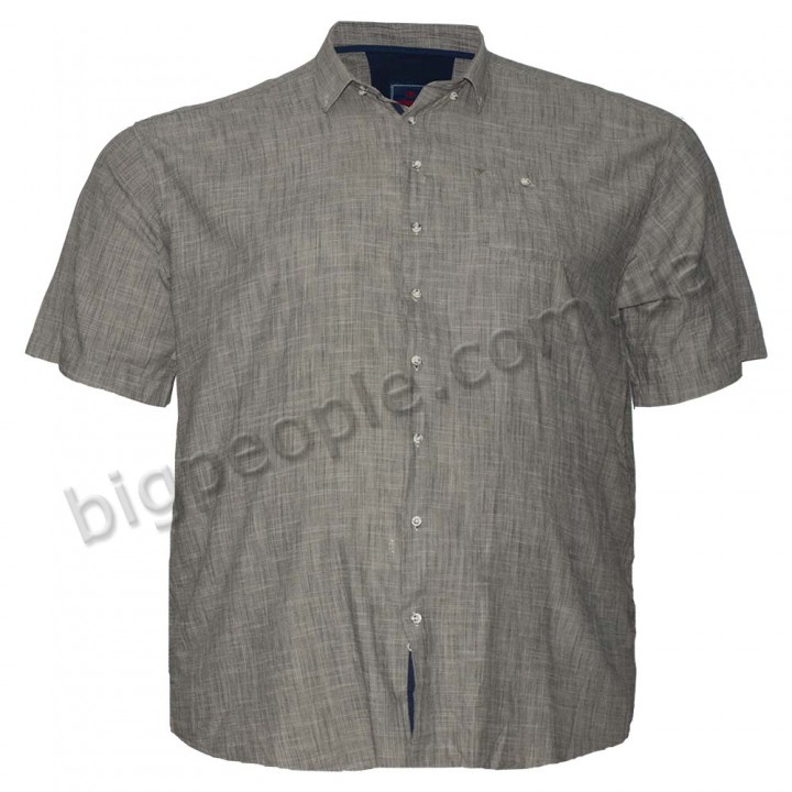 Серо-зеленая льняная мужская рубашка больших размеров BIRINDELLI (ru00452043)