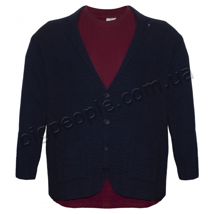 Чоловічий кардиган OLSER великого розміру. Колір темно-синій. (ba00749003)