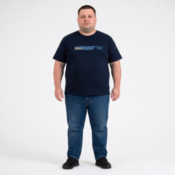 Футболка чоловіча POLO PEPE великого розміру. Колір чорний. Комір напівкруглий. (fu02057213)