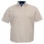 Бежевая хлопковая мужская рубашка больших размеров BIRINDELLI (ru00483223)