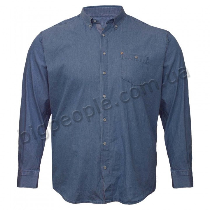 Синяя мужская рубашка больших размеров BIRINDELLI (ru00673994)