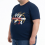 Футболка чоловіча POLO PEPE великого розміру. Колір темно-синій. Воріт напівкруглий. (fu02038446)
